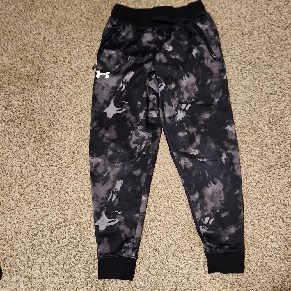 Under Armour Kids Camouflage Joggers - Black and Gray